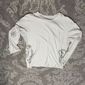 Subrosa Men's XL White Graphic Long Sleeve Tee Shirt